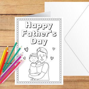 Tarjeta del Día del Padre, Tarjeta Imprimible para el Día del Padre, Tarjeta para Colorear para Papá, Tarjeta del Día del Padre para el Abuelo, Tarjeta del Día del Padre para el Abuelo