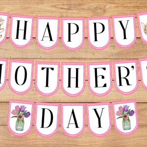Happy Mothers Day Banner, Mother&#39;s Day Tea Party, Happy Mother&#39;s Day Bulletin Board, Mothers Day Brunch, Moms Day Printable Decorations