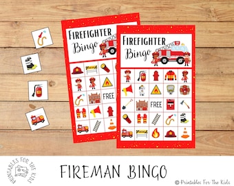 Fireman Party, Firefighter Party Printable, Fireman Activities, Fireman Birthday, Birthday Bingo Cards, Printable Party Game, Birthday Game