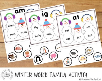 Winter Printable, Kids Learning Game, Winter Worksheets, Christmas Printable, Snowman Printable, Preschool Winter Learning Activities