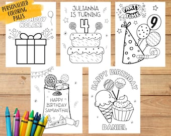 Personalized Birthday Coloring Pages for Kids: Printable Party Activity