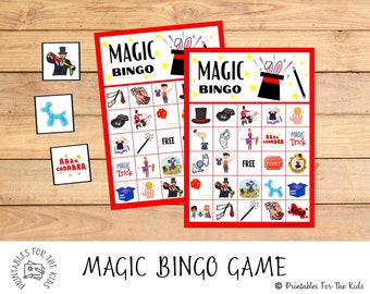 Magic Birthday, Magic Birthday Party Supplies, Printable Party Game, Magic Party Bingo, Kids Party Activities, Abracadabra Magic Bingo Cards