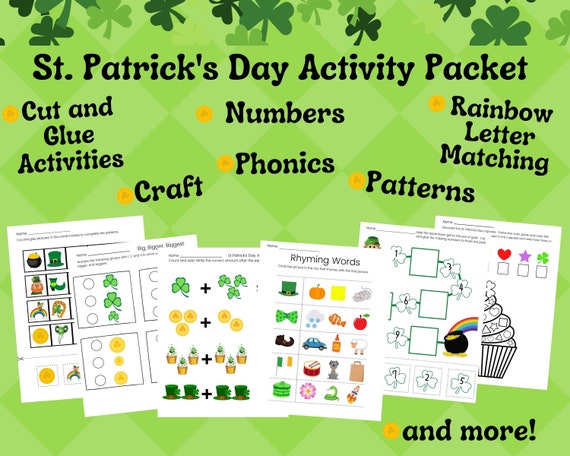 St. Patrick's Day Preschool Worksheet Preschool Spring | Etsy