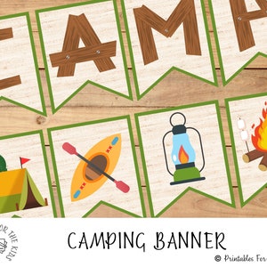 Camping Geburtstagsbanner, Camping Party Banner, Sleep Away Camp Zeichen, Back To School Banner Bulletin Board, Familienlager