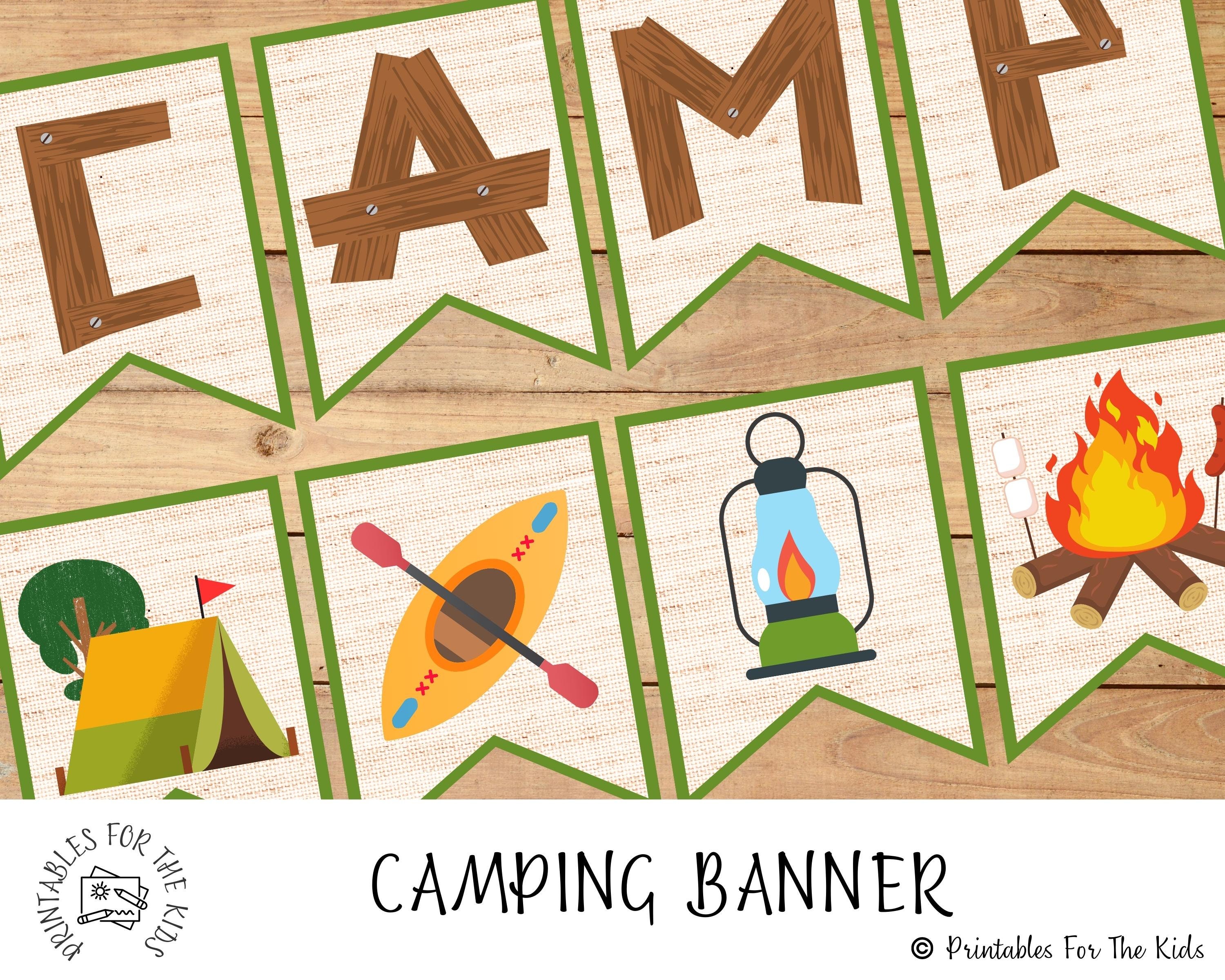 Camping Banner Sign, Camping Birthday Printable, Camp Party Banner ...