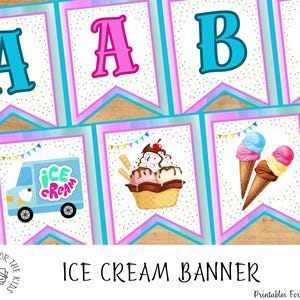 Ice Cream Party Banner: DIY Printable Bunting Printable