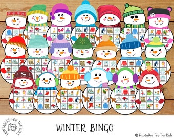 Snowman Bingo Game: Winter Printable Activity