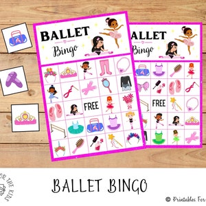 Ballet verjaardag bingospel, ballerina afdrukbare bingokaarten, dansfeestspel, ballerina partij afdrukbaar, ballet verjaardagsbenodigdheden
