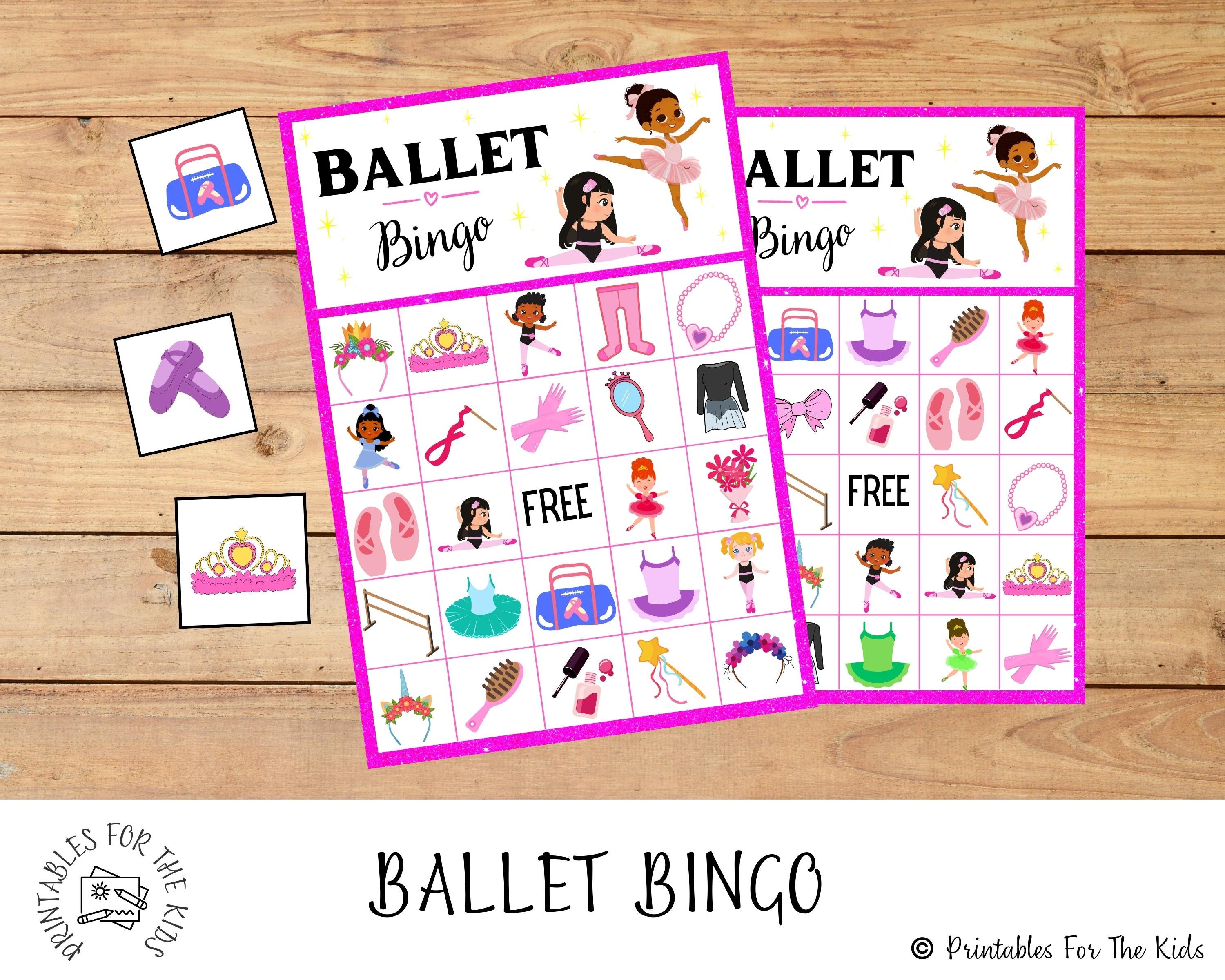 Ballet Birthday Bingo Game, Ballerina Printable Bingo Cards, Dance Party Game, Ballerina Party Printable, Ballet Birthday Supplies