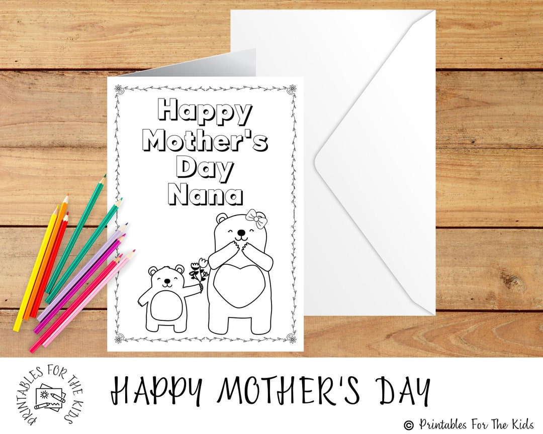 Nana Mother's Day Card. Printable Mother's Day Card, Happy Mother's Day