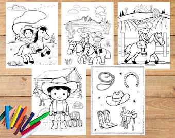 Wild West Coloring Pages: Cowboy & Cowgirl Theme Printable