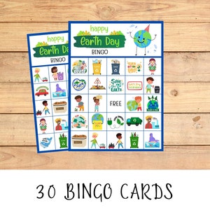 Earth Day Printable Kids Activities, Bingo Game, Earth Day Party ...