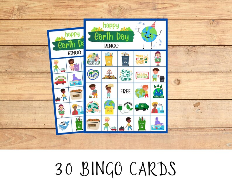 Earth Day Printable Kids Activities, Bingo Game, Earth Day Party