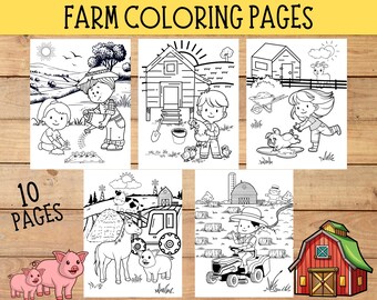 農場の動物のぬり絵：子供向け農場アクティビティ（印刷可能）