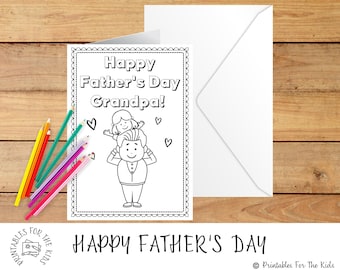 Grandpa Father's Day Card, Printable Grandpa Card, Happy Father's Day Grandpa, Father's Day Card for Grandpa, Printable Coloring Card