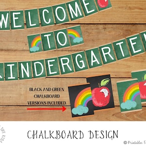 Welcome To Kindergarten Banner: Chalkboard Classroom Decor Printable