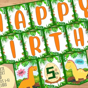 Dinosaurier Geburtstagsbanner Dinosaurier Party Dekoration Jurassic Geburtstagsparty Banner Dino Thema Party Banner Happy Birthday Dinosaurier