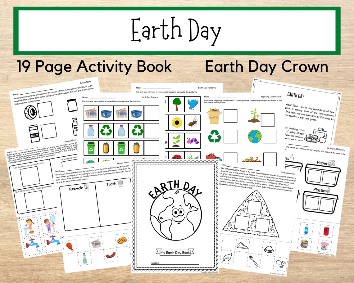 Earth Day Printables Preschool Printable Worksheets | Etsy