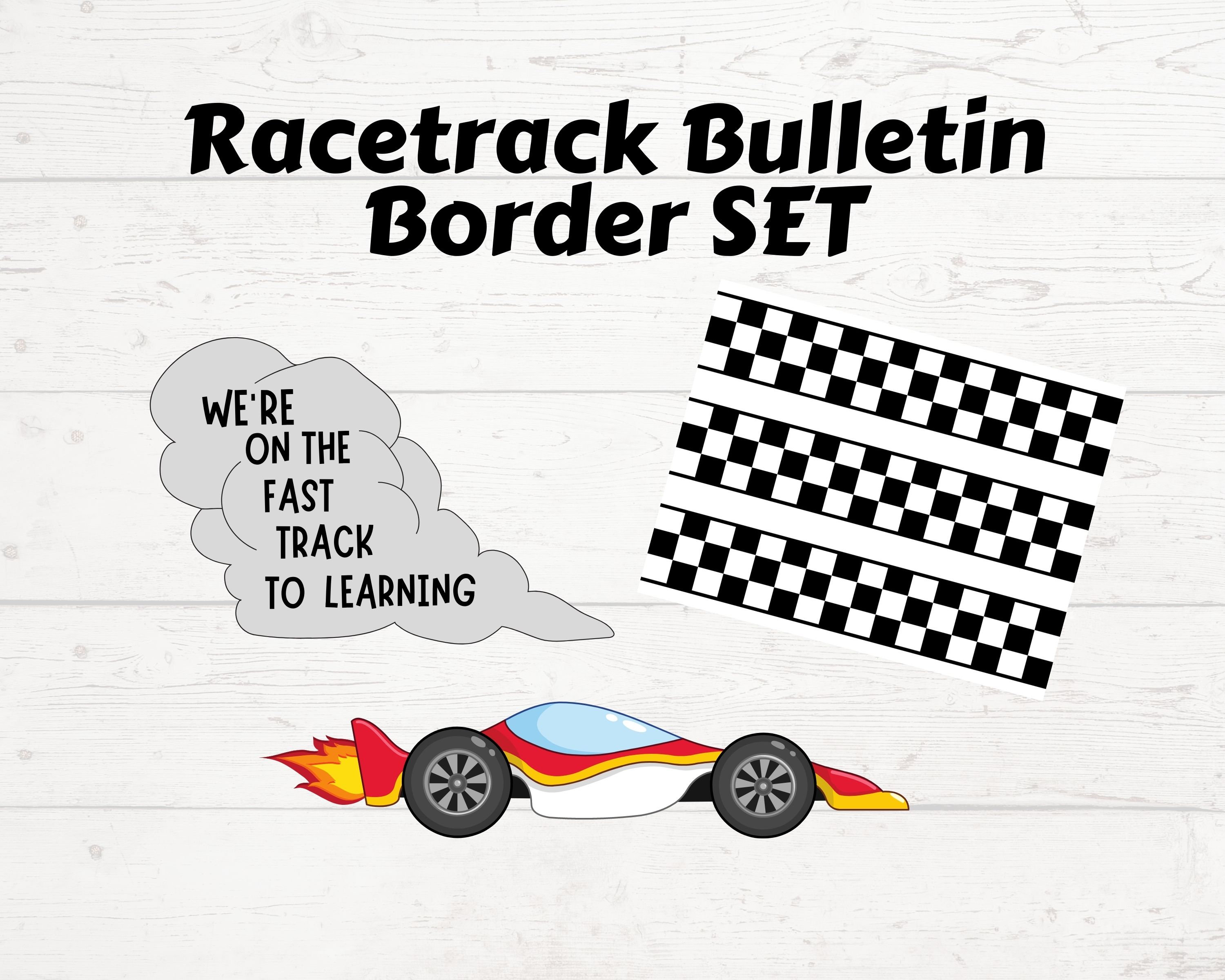 Classroom Bulletin Board Racetrack Border Printable Classroom | Etsy