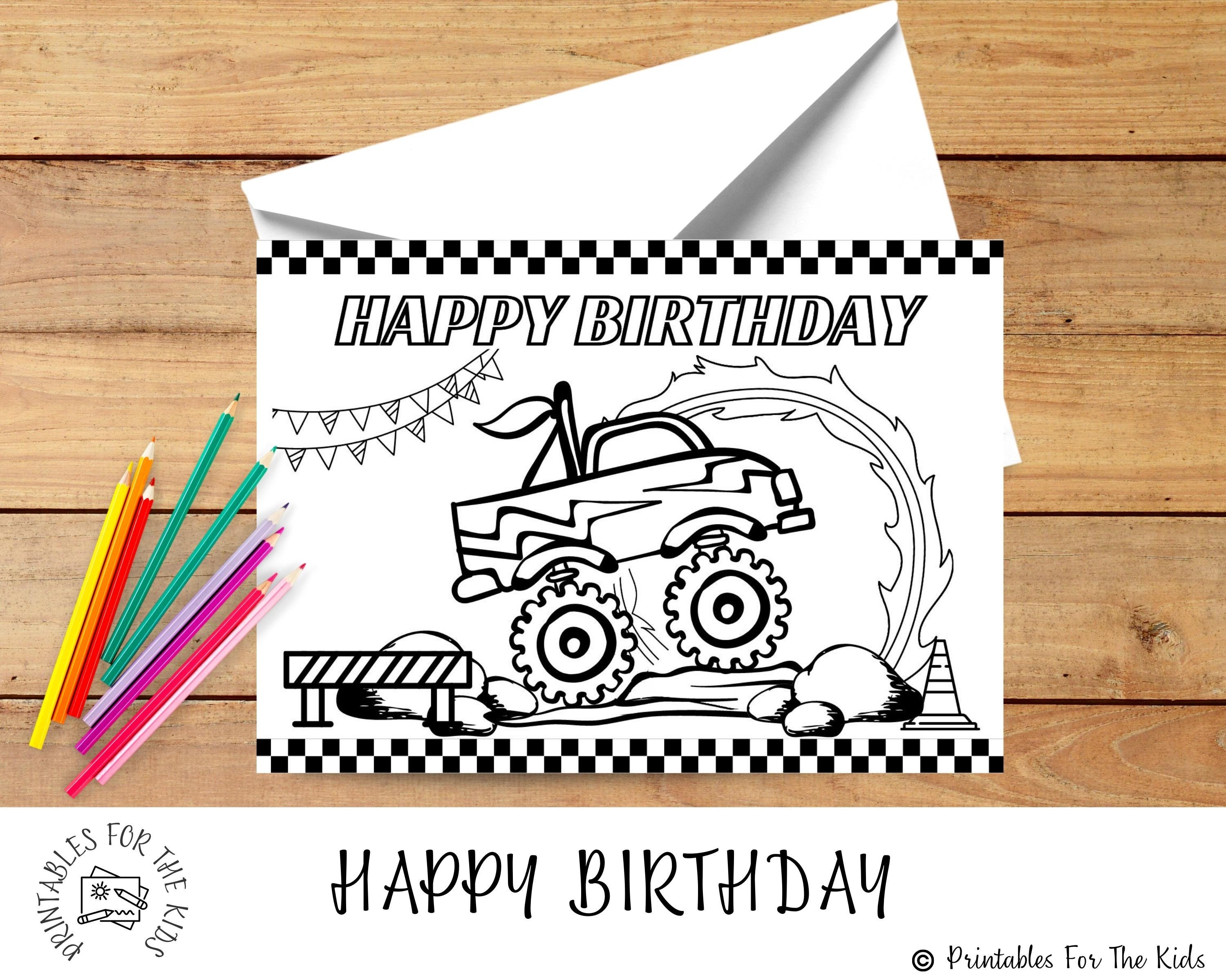 Monster Truck Card Monster Truck Birthday Card Printable Happy Il Fullxfull.4744806738 Isze