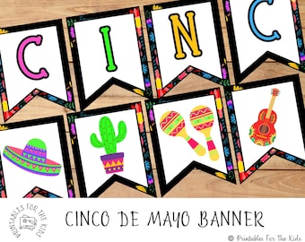 Banner del Cinco de Mayo: Decoración de Fiesta Imprimible