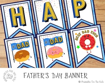 Donuts With Dad Banner: Father's Day Printable Bunting