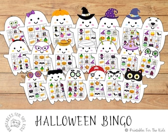 Halloween Party Game, Printable Halloween Bingo Game, Halloween Kids Activity, Preschool and Kindergarten Halloween Printable