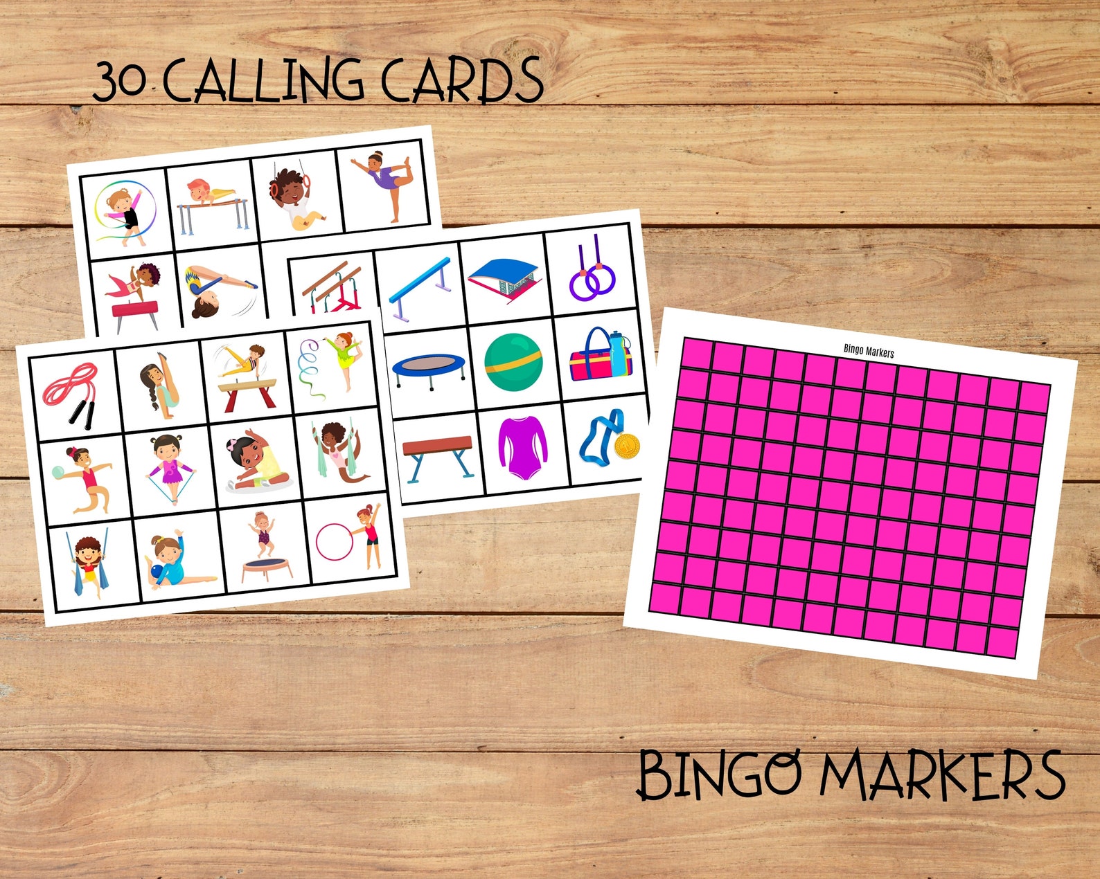 Gymnastic Party, Gymnastics Birthday Party Activity, Gymnastic Bingo ...