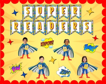 Reading Bulletin Board Kit, Superhero Super Readers Classroom Wall Decor