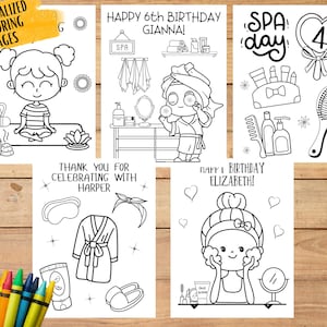 Spa Birthday Party Coloring Pages, Girls Spa Party Activity, Kids Spa Party, Spa Birthday Favor, Printable Party Decoration for Spa Birthday
