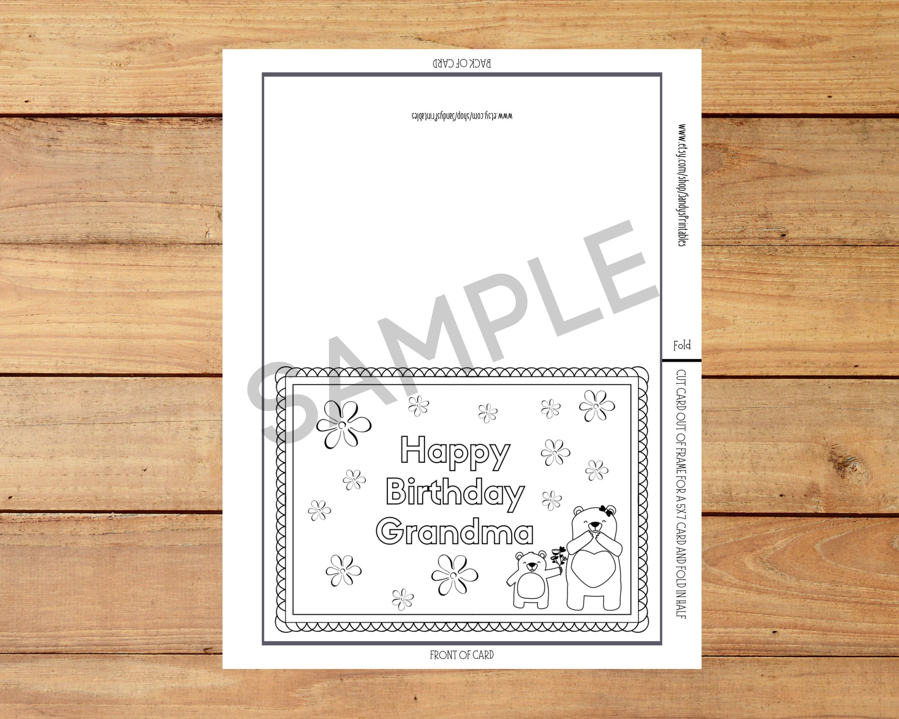 Happy Birthday Grandma Card, Printable Birthday Card for Grandmother ...