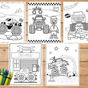 Monster Truck Coloring Pages: Birthday Party Activity Printable
