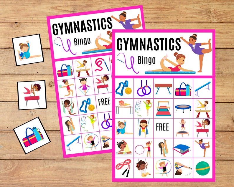 Gymnastic Party, Gymnastics Birthday Party Activity, Gymnastic Bingo ...