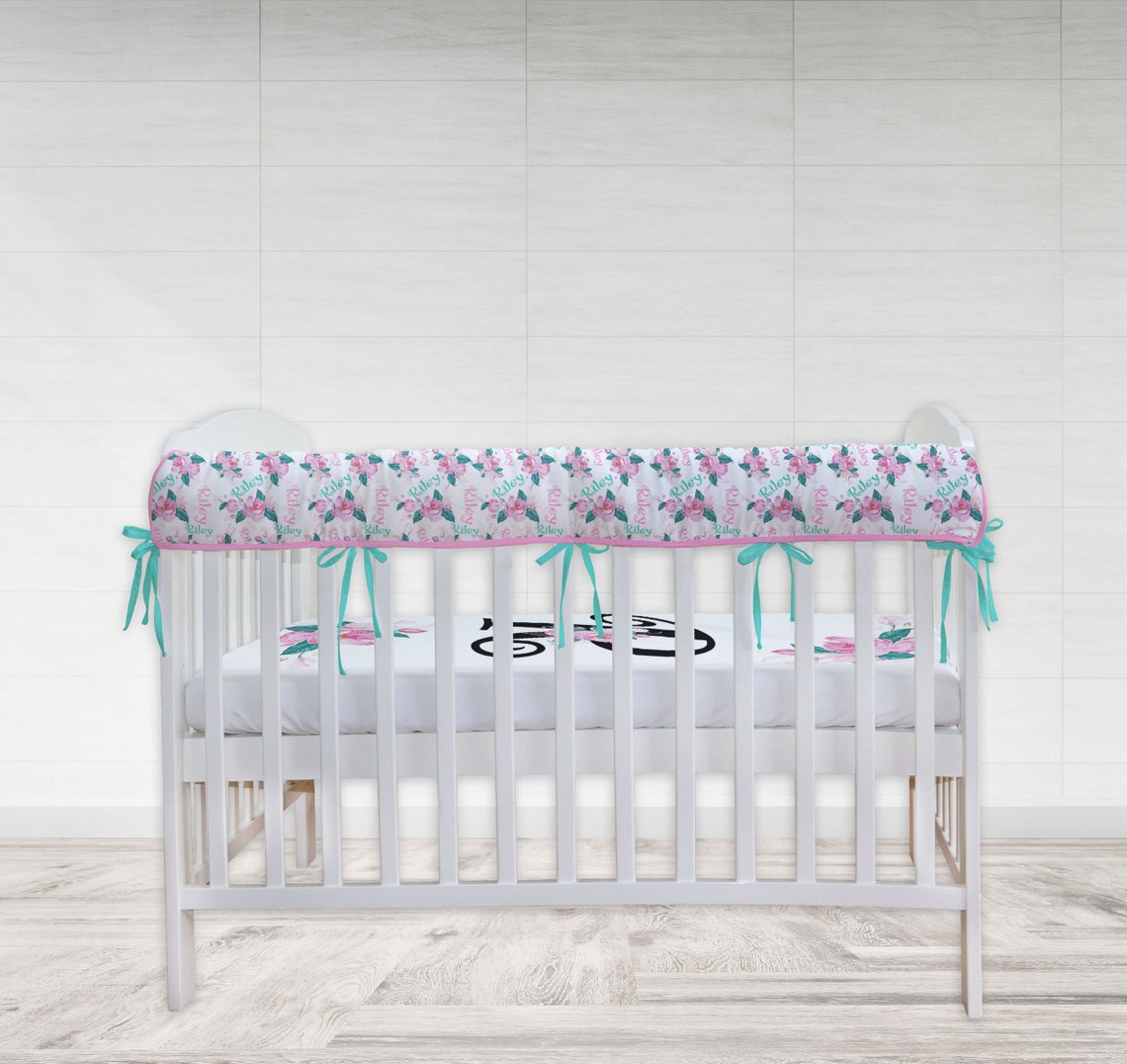 Baby Girl Crib Bedding Set Floral Nursery Pink Flower Crib Etsy