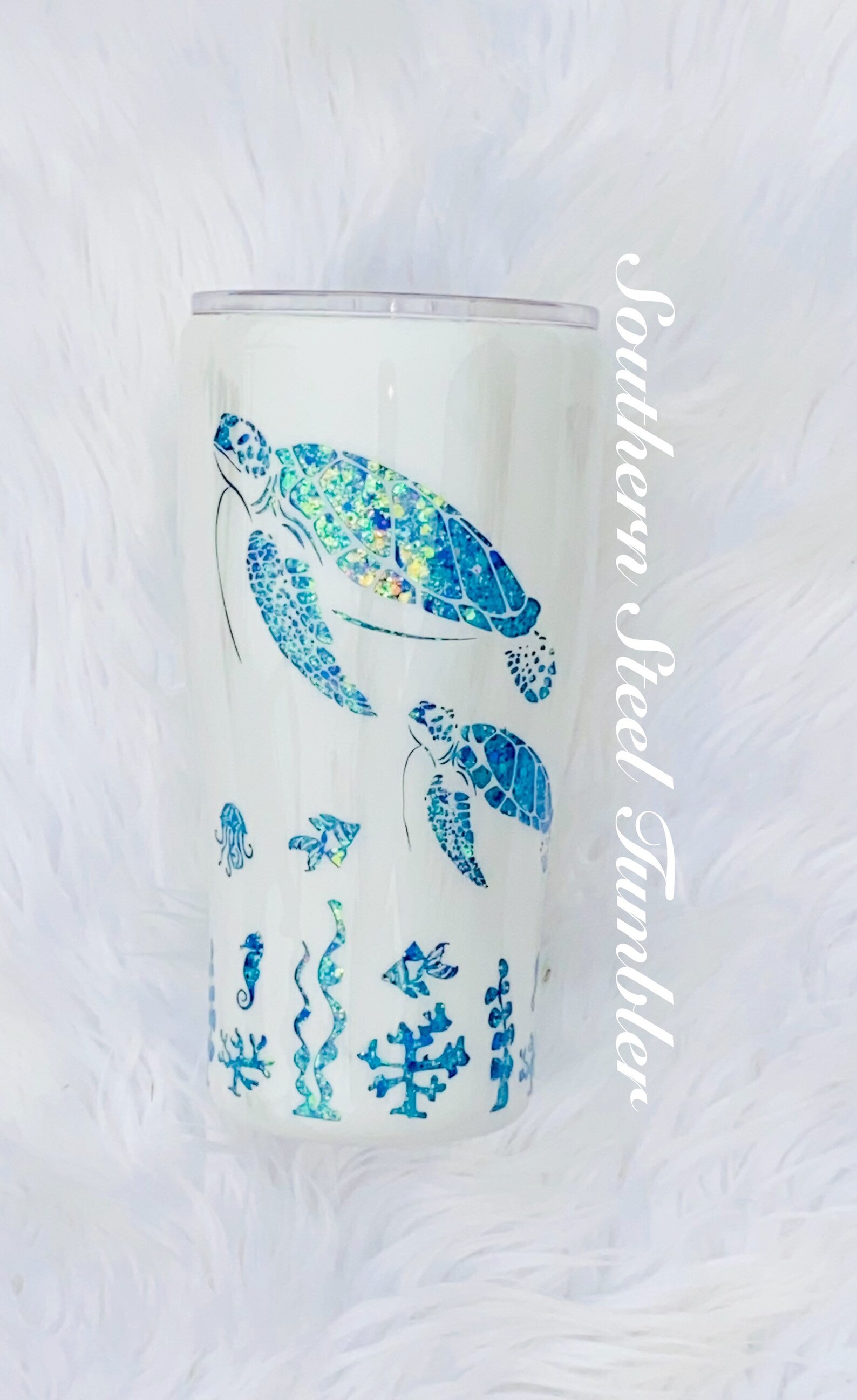 Sea Turtle Ocean Reef/ Beach Tumbler Peek A Boo Distressed Etsy