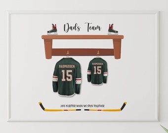 Custom Ice Hockey Family Gift Jersey Print , Hockey Team Gift, Birthday Gift for Dad, Gift for Hockey fans, Hockey Wall Decor print,