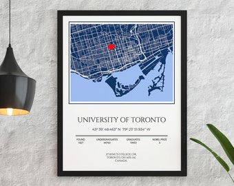 University of Toronto Map Print, Graduation Gift - Etsy