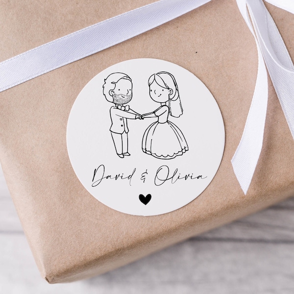 Personalized Wedding Favor Stickers, Wedding Thank You Sticker, Party Favor Stickers, Bridal Shower Labels, Treat Bag Stickers