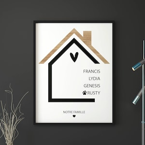 Regalo único para padres, letrero con el nombre de la familia, regalos familiares de Navidad, decoración de pared con el nombre de la familia, impresión de letras familiares personalizadas, regalo de inauguración de la casa