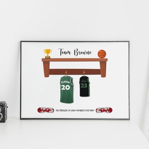 Personalized Basketball Family Print, Fathers Day Gift, Kids Basketball Team Gift, Birthday Gift Dad, Basketball fans, Wall Decor print,