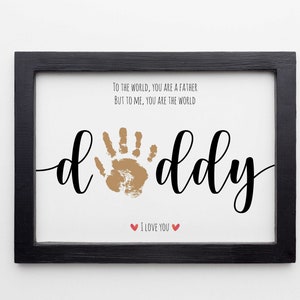 PAPA handafdruk voetafdruk kunst ambacht, Vaderdagcadeau voor papa, DIY baby kinderkaart, decor kinderkamer herinnering aandenken, peuter voorschoolse knutselen