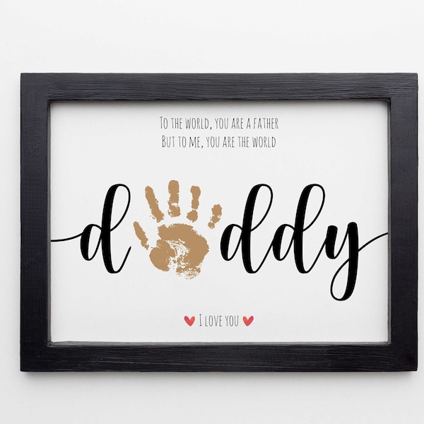 DADDY Handprint Footprint Art Craft, Father's Day Gift for Dad, DIY Baby Kids Card, Décor Nursery Memory Keepsake, Toddler Preschool Craft