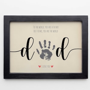 DAD Handprint Footprint Art Craft, Father's Day Gift for Dad, DIY Baby Kids Card, Décor Nursery Memory Keepsake, Toddler Preschool Art Craft