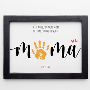 MAMA handafdruk voetafdruk kunst ambacht, Moederdag cadeau voor moeder, DIY baby kinderkaart, decor kinderkamer herinnering aandenken, peuter voorschoolse kunst ambacht