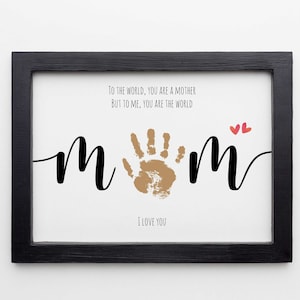 Artisanat d'art empreinte de main de maman, cadeau personnalisé pour un 1er anniversaire, empreinte de main d'anniversaire de maman, cadeau de fête des mères, souvenir de chambre d'enfant,