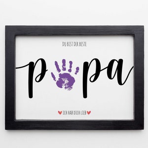 PAPA Handprint Footprint Art Craft, Father's Day Gift for Dad, DIY Baby Kids Card, Décor Nursery Memory Keepsake, Toddler Preschool Craft