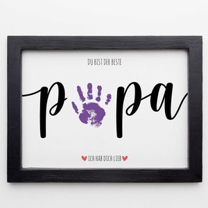 PAPA handafdruk voetafdruk kunst ambacht, Vaderdagcadeau voor papa, DIY baby kinderkaart, decor kinderkamer herinnering aandenken, peuter voorschoolse knutselen