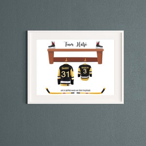 Ice Hockey Family Print, Hockey Wall Decor, Hockey Wall Art, Hockey Team Print, Gift for Dad, Gift for Grandfather, Birthday Gift for Dad,