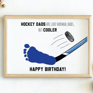 Hockey papa verjaardag handafdruk voetafdruk Art Craft, DIY Baby Kids Card, verjaardagscadeau voor vader van baby, mijlpaal handafdruk aandenken