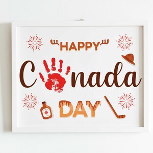 Feliz Dia do Canadá para crianças, artesanato de arte com pegada de mão, cartão infantil faça você mesmo, presente de família para vovó, vovô, mãe, pai, arte pré-escolar para crianças pequenas